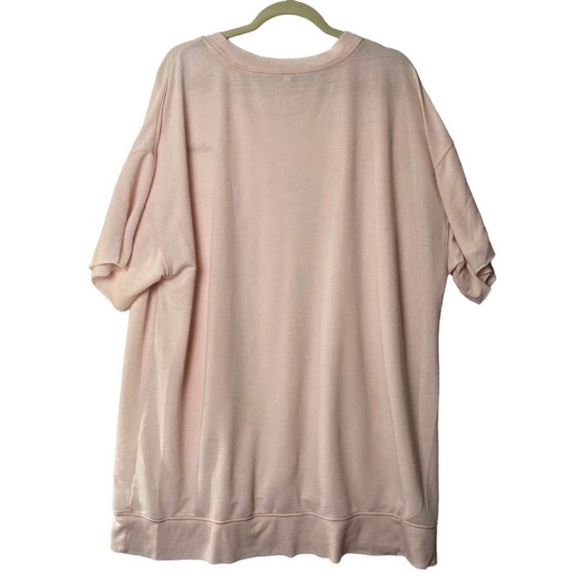 Free People Intimately Free Top Shirt Women Small Good Vibes Pink Cotton Blend - Picture 2 of 6